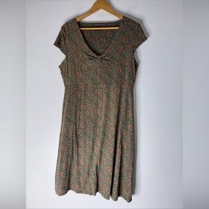 Women’s Olive Green Floral Knit Dress